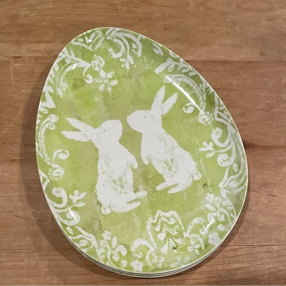 The Prairie Rachel Ashwell set of 4 pastel bunny plates cottagecore Shabby Chic